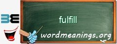 WordMeaning blackboard for fulfill